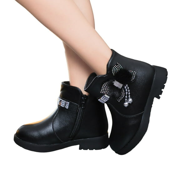 Chenyee Childrens Winter Fleece Childrens Boots Flat Splashing Fleece Warm Short Tube Snow Boots