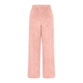 thumbnail image 6 of Women's Plush High Waist Warm Casual Trousers, Fleece Lined Winter Pants with Pockets, Wide Leg Loose Fit Thermal Lounge Pants for Casual Wear, Outdoor Activities, and Cold Weather Protection Pink S, 6 of 7