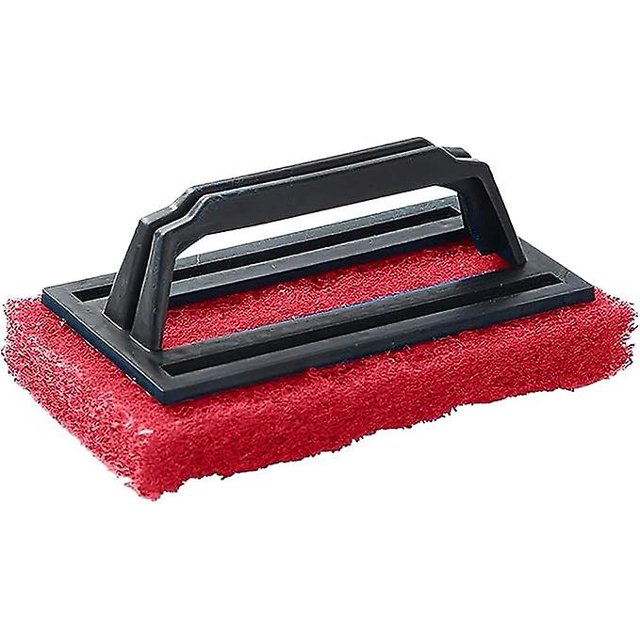 5 Pcs Machine à Récurer de Bain à Main, Éponge de Baignoire à Main Brosse de Piscine (Rouge), Brosse à Récurer Robuste, Brosse à Récurer pour Carrelage pour Nettoyer les Murs de Piscine