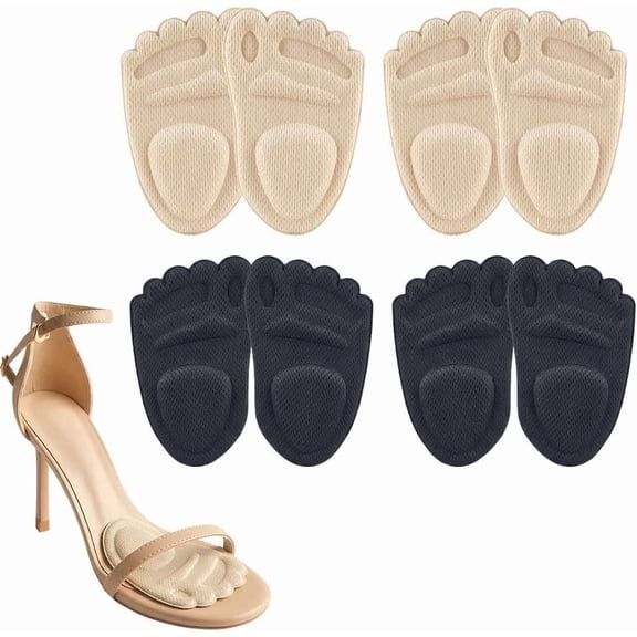 Metatarsal Pads For Women Ball Of Foot Cushions For High Heels Non Slip Shoe Inserts Forefoot Pain Relief Breathable Heel Inserts 4 Pairs