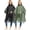 Black & Grass Green, variant on Reusable Rain Ponchos with Drawstring Hood for Adults, Waterproof Thicken Rain Coat, 2 Packs