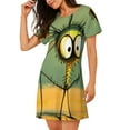 thumbnail image 2 of Kdxio Quirky Cartoon 123 Pattern Womens Short Sleeve Sleepshirt Scoopneck Cute Nightdress Ruffle Comfy Nightgown, 2 of 6