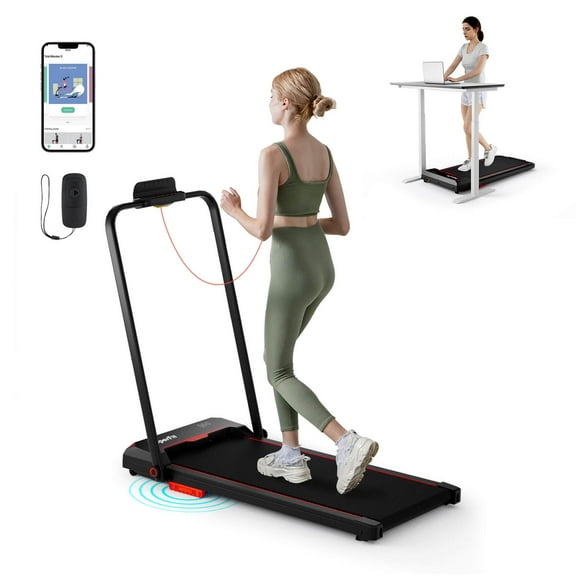 Costway 3 in 1 Folding Treadmill with Remote Control LED Display and APP for Home Red