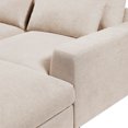 thumbnail image 6 of Williamspace Solid Print Linen Easy Set Up and Care Sectional Sofa, Beige, 6 of 7