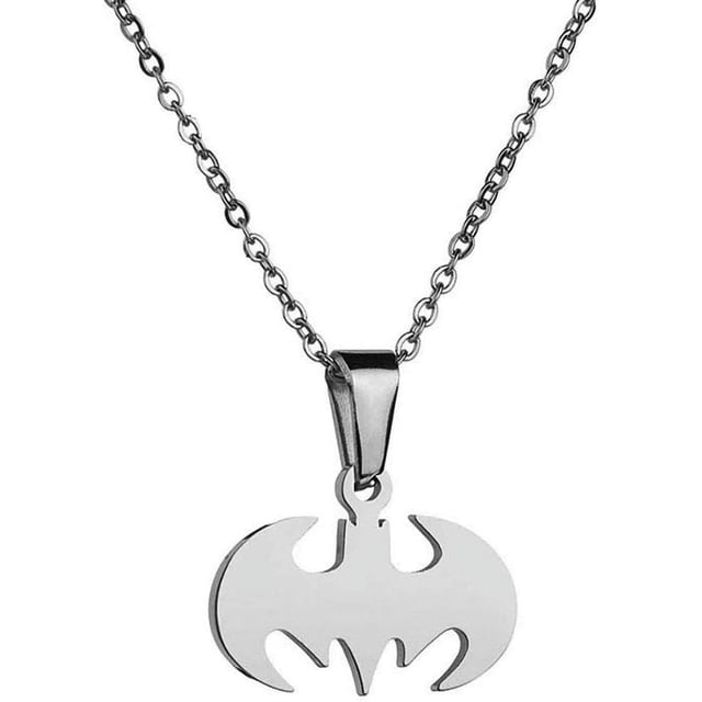 ORUYROP Femmes Hommes Collier Léger en Acier Inoxydable Chirurgical Bat Man Breloque Batman Collier Insecte