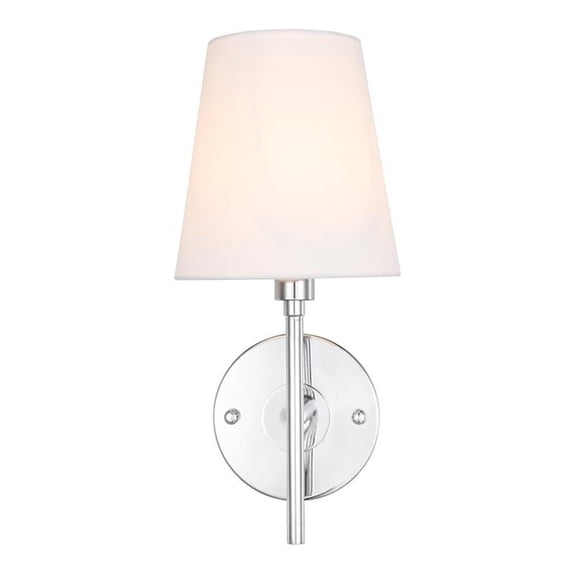 Cason 1 light Chrome and White shade wall sconce