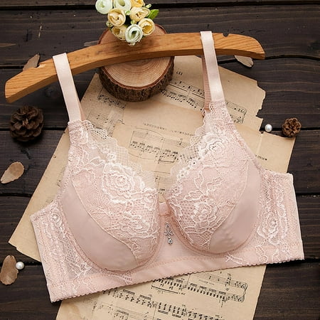 

VOSS Women With Steel Rings Large Size Thin Underwear Bra No Sponge Up Support Adjustable Underwear