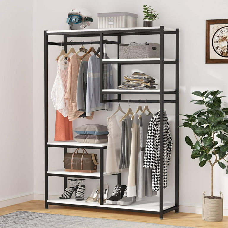 Tribesigns Freestanding Clothes Rack with Drawers and shelves,72