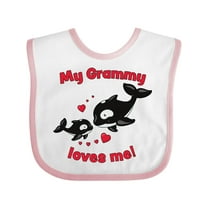 Inktastic My Grammy Loves Me Orca Family Boys or Girls Baby Bib