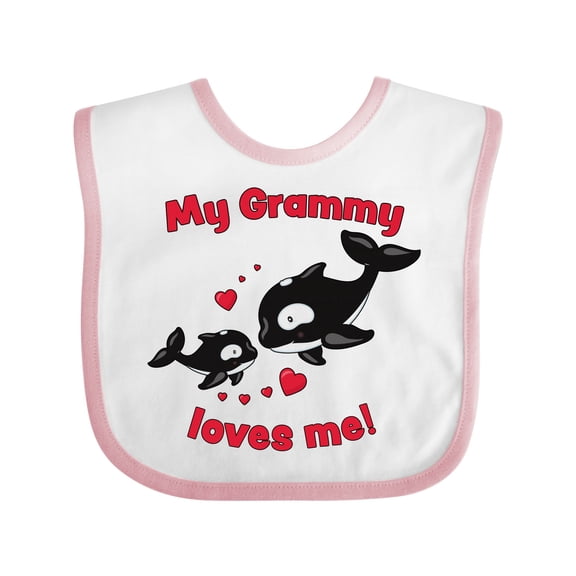 Inktastic My Grammy Loves Me Orca Family Boys or Girls Baby Bib