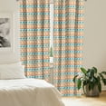 thumbnail image 2 of Ambesonne Animal Curtains, Exotic Geometric Art, Pair of 28"x63", Turquoise Orange Cream, 2 of 5