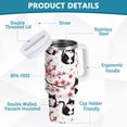 thumbnail image 4 of 30 oz Tumbler with Handle and Straw Lid Black Cat and Oriental Cherry Vacuum Insulated Cup Leak-Proof for Water Iced Tea Coffee, 4 of 9