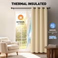 thumbnail image 4 of Beige Blackout Curtains, 52 x 84 inch Drapes Set of 2 Panels, Thermal Insulated Room Darkening Curtains for Bedroom Living Room, Privacy Protection&Noise Reduce, 4 of 7