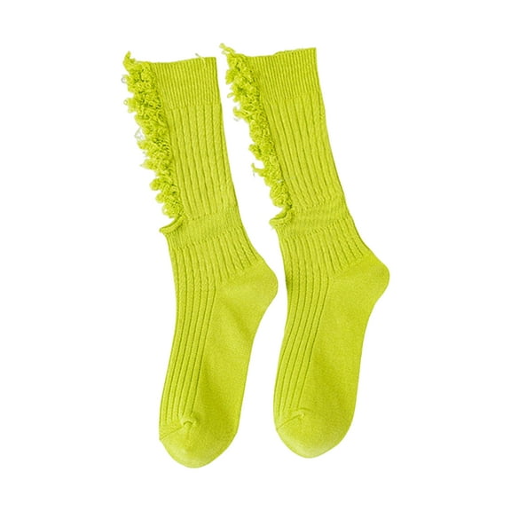 1 Pair Women Stockings Solid Color Breathable Cotton Sweat Absorption Protective Soft High Elasticity Ripped Long Holes Women Socks Fitness Socks