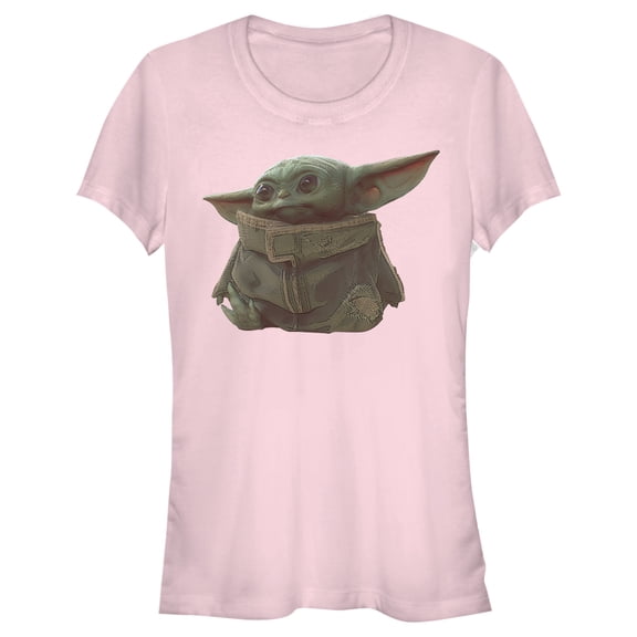 Junior's Star Wars: The Mandalorian The Child Portrait Graphic Tee Light Pink Large