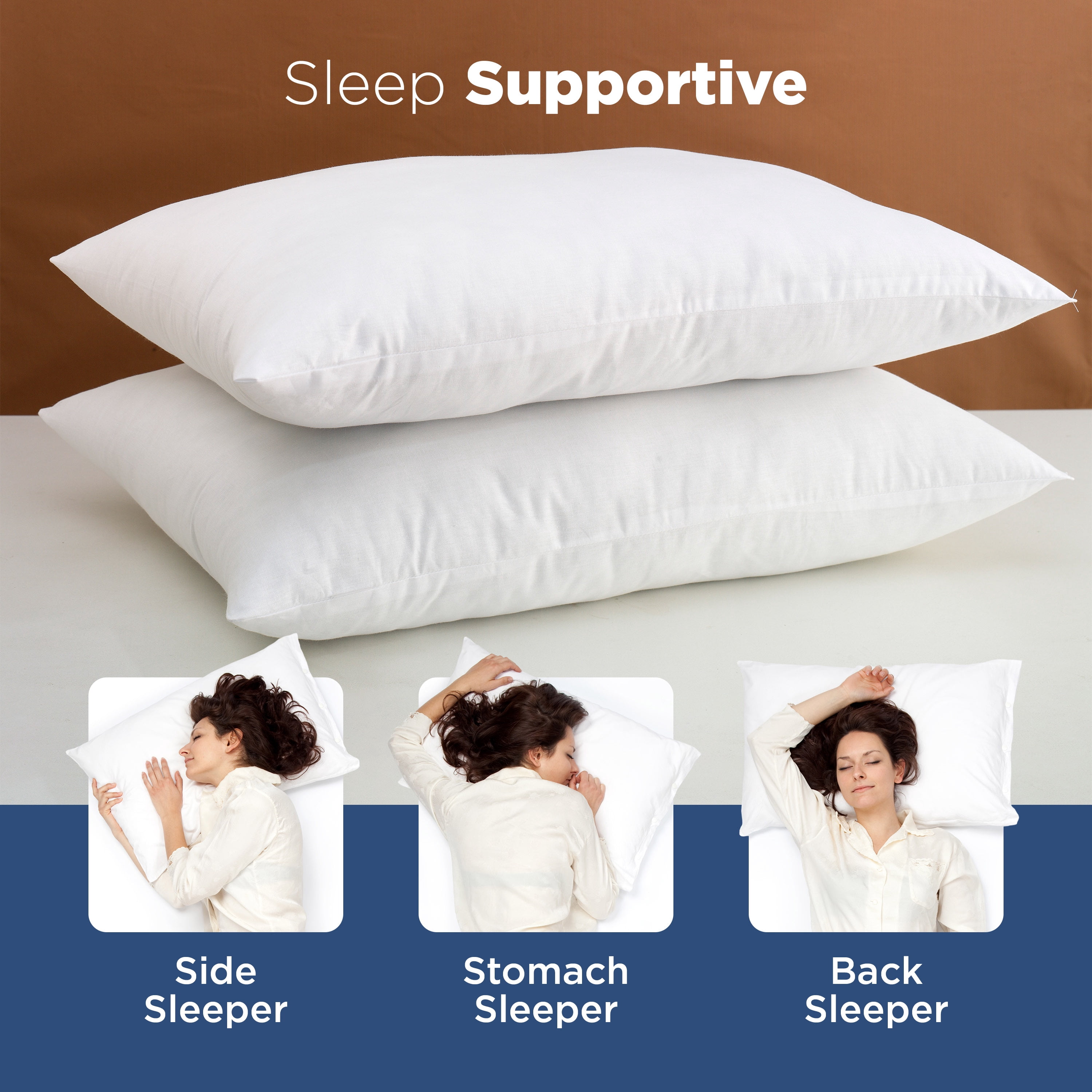 Martex 2-Pack Down Alternative White Bed Pillows, Standard