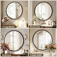 thumbnail image 4 of Mirrasia 32" Round Wall Mirror Decoration Hanging Mirror With Beaded Frame,Black, 4 of 6