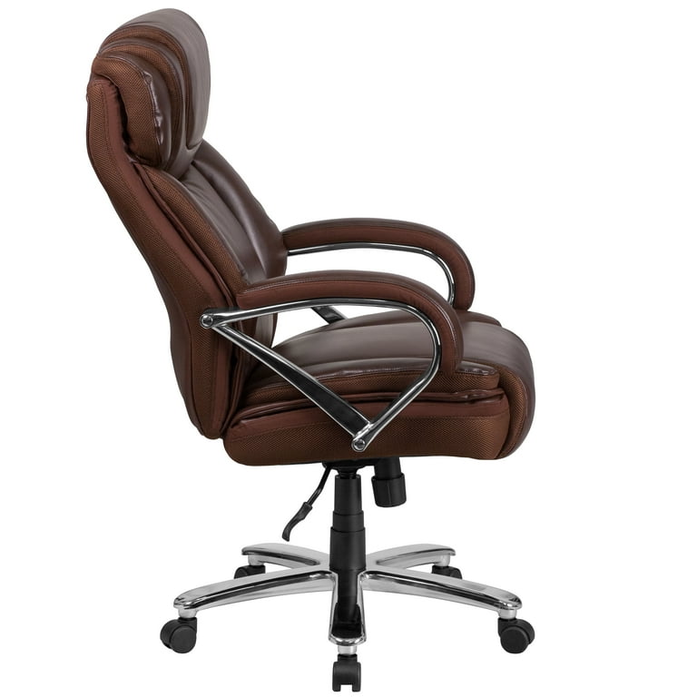 Emma + Oliver 500 lb. Big & Tall Brown LeatherSoft Ergonomic