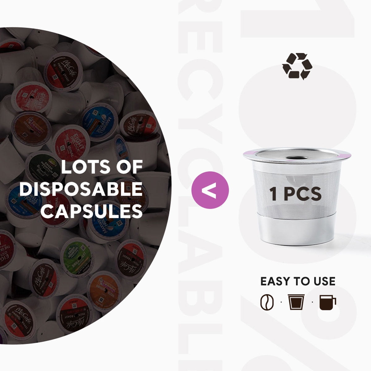 Filtro De Café En Cápsulas K-cup Reutilizable De 6 Piezas - Cápsula De