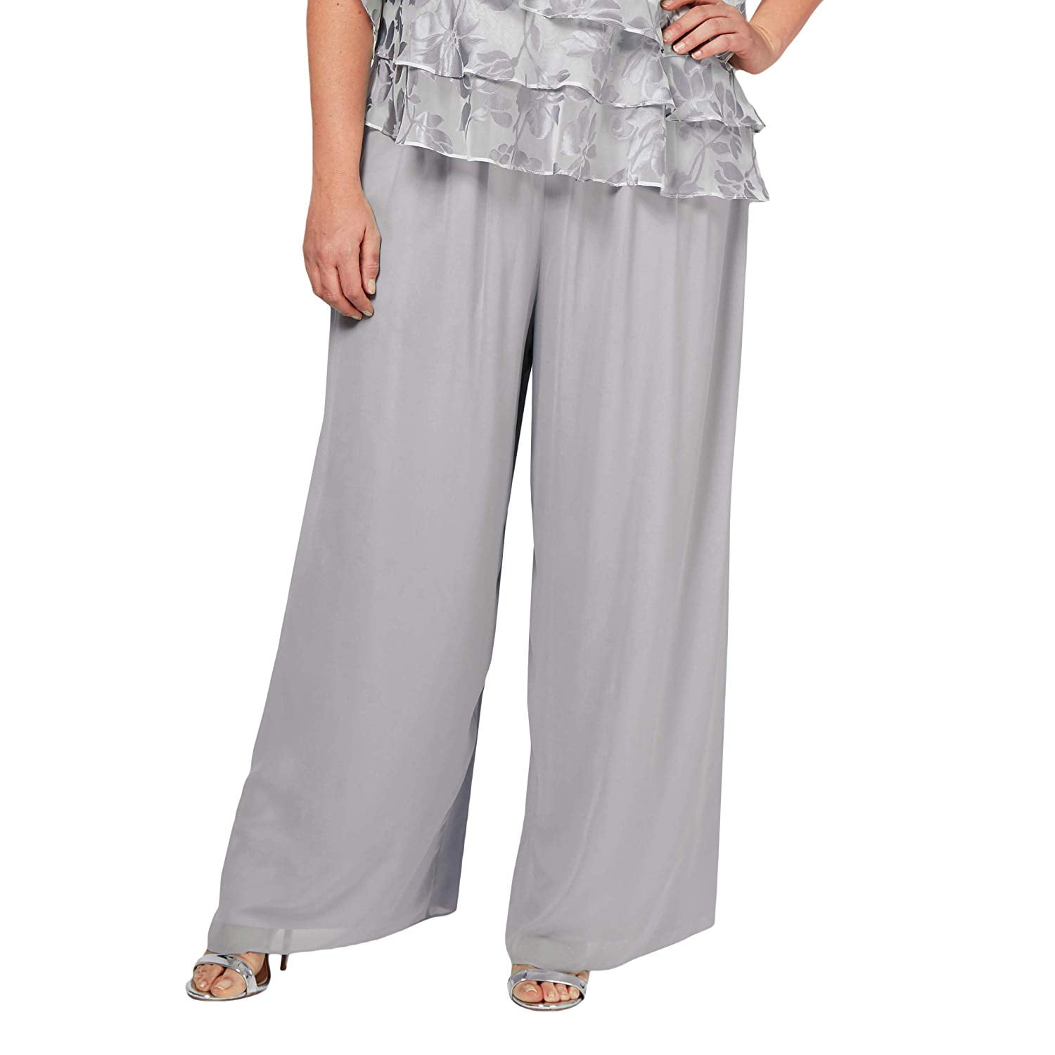 Size Evening Tops For Weddings Alex Evenings Wide-Leg Pants For