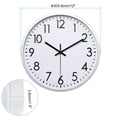thumbnail image 2 of Reloj de pared de 12 pulgadas Unique Bargains con números 3D, movimiento de cuarzo, silencioso, sin tictac, redondo, blanco/plata, 2 of 6