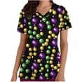thumbnail image 3 of TaTaai Women's Carnival Printed Top Short Sleeve V-Neck Pocket Loose Fit Casual Summer Festival Blouse Shirt Party Vacation Daily Gift, 3 of 5