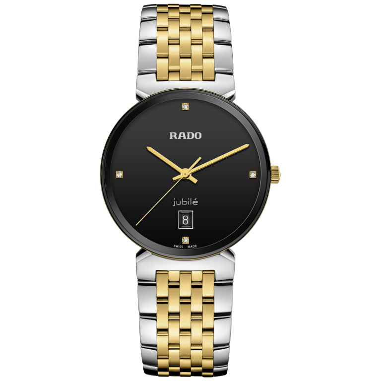 Rado Florence Swiss Quartz Dress Unisex Watch with Stainless Steel 20 R48912703 Silver and Yellow Gold
