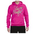 thumbnail image 2 of Stay Beautiful Positivity Quote Saying Pop Culture Unisex Graphic Hoodie Sweatshirt, Fuschia, Small, 2 of 3