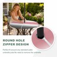 thumbnail image 4 of Round Outdoor Tablecloth with Umbrella Hole and Zipper, Ombre Grey Pink Tablecloth with Elastic Waterproof, Modern Abstract Art Gradient Patio Table Covers for 45" - 54" Picnic Pool Tables, 4 of 9