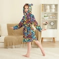 thumbnail image 2 of FORMRS Niños Bathrobe Unisex Hooded Robe Soft Plush Pajamas Sleepwear, Size 7-9T, Vibrant Dragon Scales Pattern, 2 of 7