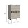 thumbnail image 7 of Modern Bar Cabinet, Gray Charisma, Six Built-in Wine Rack, Double Door Space Saver, 7 of 7