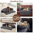thumbnail image 5 of Exnote Calming Dog Bed for Furniture Protector, Shaggy Plush Pet Sofa Cover with Removable Washable Cover, Non-Slip Soft Dog Mat for Small Medium Large Dogs and Cats, Deep Grey, 5 of 9
