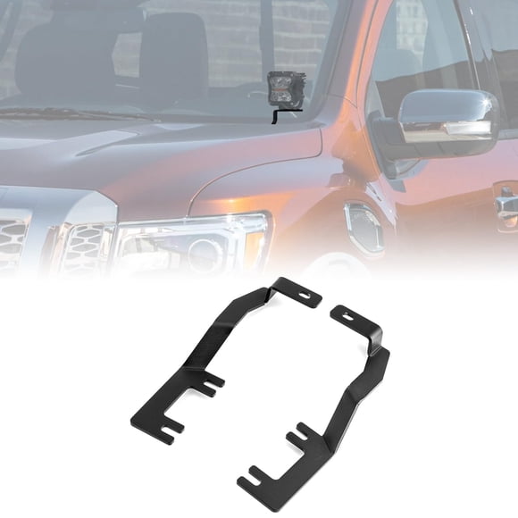 WeiSen Upper Hood Hinge Ditch Light Mount Brackets for Auxiliary Off Road LED Work Light Pods Compatible with Nissan Titan 2016-2019