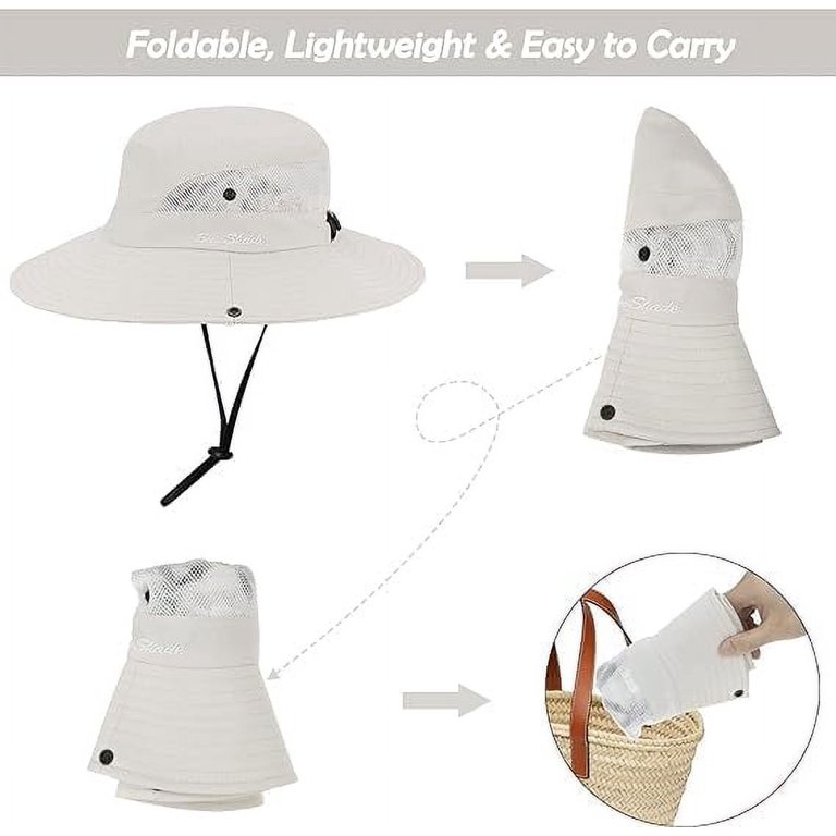 2 Pack Summer Sun-Hat Ponytail - Outdoor UV-Protection Mesh Wide Brim Foldable Amazon.com: IYEBRAO 2 Pack Womens Ponytail Sun Hat UV  main image 3