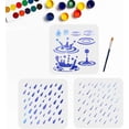 thumbnail image 1 of Juego de 3 plantillas de gotas de lluvia de 19,8 x 19,8 cm (7,8 x 7,8 pulgadas), reutilizables, ideales para pintar salpicaduras de agua en días lluviosos. Incluye pincel., 1 of 8