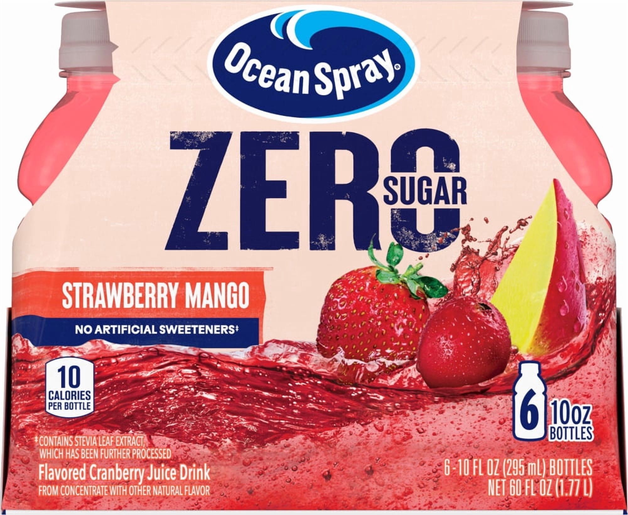 Ocean Spray Zero Sugar Strawberry Mango Juice 6 CT / 10 oz - 5 Pack