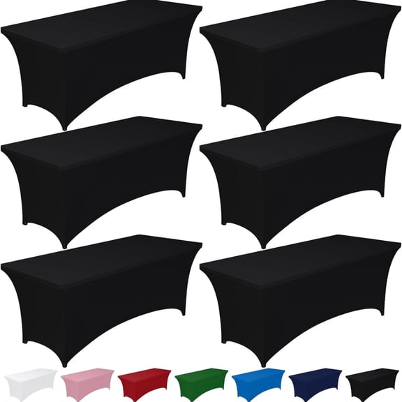 Spandex Tablecloth, Fitted and Tight Cloth for Rectangle Table, Wrinkle-Free and Stretch Table Cover for Party, Wedding, Banquet and Birthday