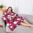 thumbnail image 5 of Oversized Wearable Blanket Hoodie,Red Baseballs and Stars Pattern Sherpa Blanket Hoodie with Super Pockets,Super Warm Fuzzy Pullover for Women & Men, 5 of 6