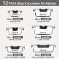 thumbnail image 5 of 24-Piece Glass Food Storage Set (12 Containers + 12 Lids) - Borosilicate, Microwave/Dishwasher Safe for Home, Office, School & Camping, 5 of 23