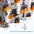 thumbnail image 6 of Halloween Black Cats with Pumpkins and Witch Hats Shower Curtain 72"x72" ,Bathroom Decorative Shower Curtains Set with 12 Hooks,Modern Waterproof Washable Shower Curtain, 6 of 6