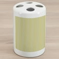 thumbnail image 1 of Grey and Yellow Ceramic Toothbrush Holder, Circus Tent Inspired Vintage Retro Stripes Modern Image, Decorative Versatile Countertop for Bathroom, 4.5" X 2.7", Pale Yellow White, by Ambesonne, 1 of 4