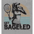 thumbnail image 5 of Get Bageled Tennis Women's Heather Gray Crew Neck Short Sleeve Crop Tee-Medium, 5 of 6