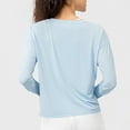 thumbnail image 5 of fatyb Womens Long Sleeve Workout Tops Crew Neck Sun Protection Outdoor Shirts Lightweight with Thumb Holes, 5 of 6