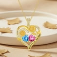 thumbnail image 2 of Taioiat Birthstone Necklace for Women Double Sunflowers and Birthstones with Engraving Gold Plated Jewelry Valentines Day Birthday Gifts for Women Best Friend Friendship, 2 of 7