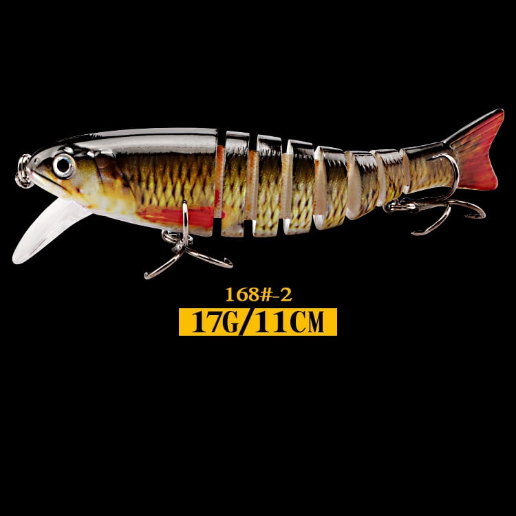 2PC Fishing Lures Jigs Multi-Section Fish Five-Color UV Printed Plastic Hard Lure Set Minnow