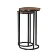 thumbnail image 3 of Powell Darden Round Nesting Tables, Set of 2, 31" Tall, Black/Brown, 3 of 10