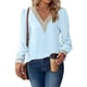 thumbnail image 4 of Ichuanyi liquidación de la moda femenina sólida con cuello en V de manga larga de encaje suelto contraste chifón top mujeres ICHUANYI WER202308243881, 4 of 8