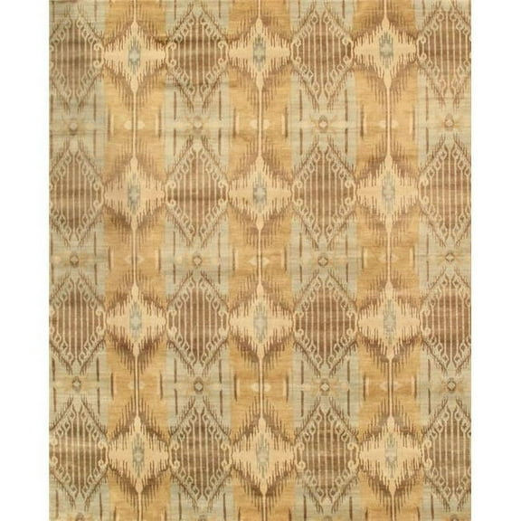 Pasargad Home Ikat 112" x 144" Hand-Knotted Lamb's Wool Area Rug in Brown
