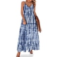 thumbnail image 1 of Vestido sin mangas con estampado de teñido anudado Vestido de fiesta elegante de moda para mujer Vestido de verano, 1 of 7