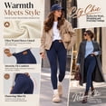 thumbnail image 2 of VORENI Women's Fleece Lined Leggings, High Waisted Winter Leggings for Women, Soft Stretch Thermal Warm Pants, Navy, 2 of 8